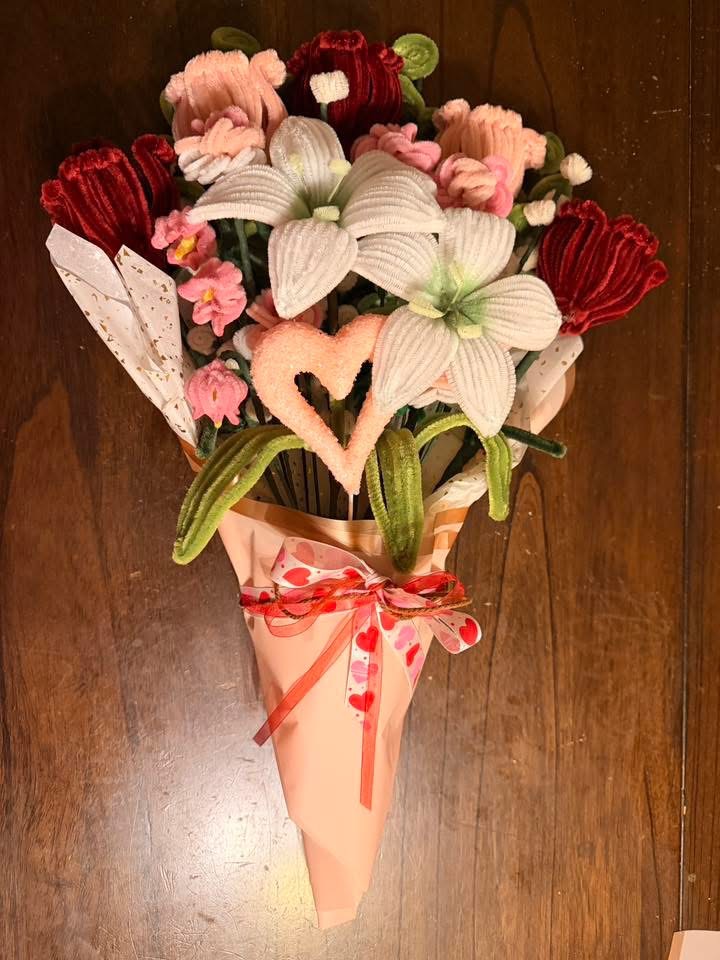 Handmade pipe cleaner floral arrangement by Emily Jordan — Wild Ginger Creations