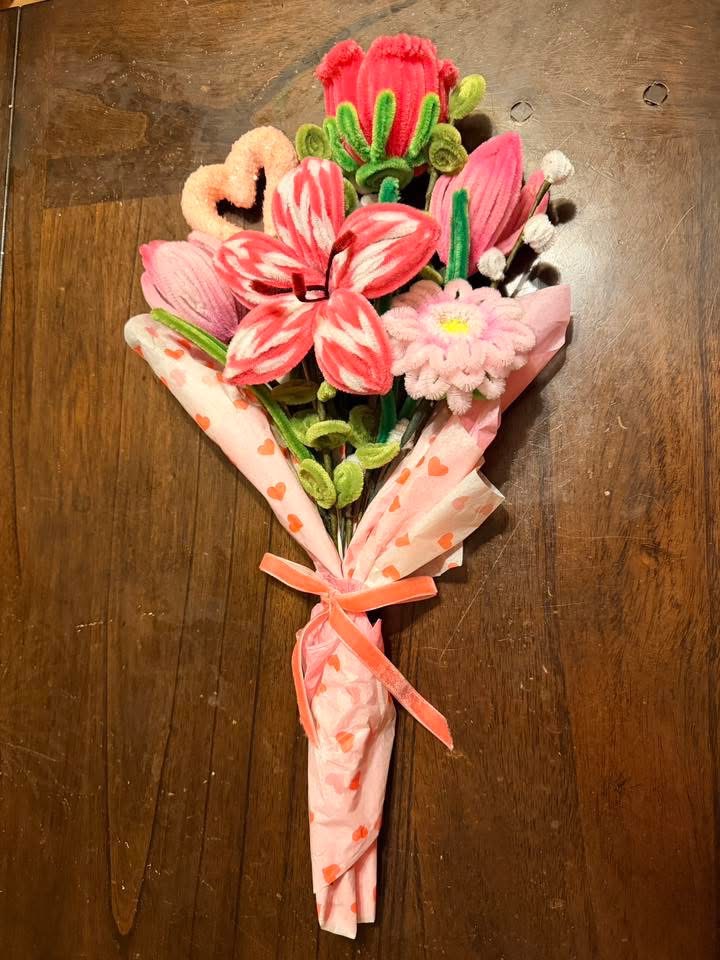 Handmade pipe cleaner floral arrangement by Emily Jordan — Wild Ginger Creations