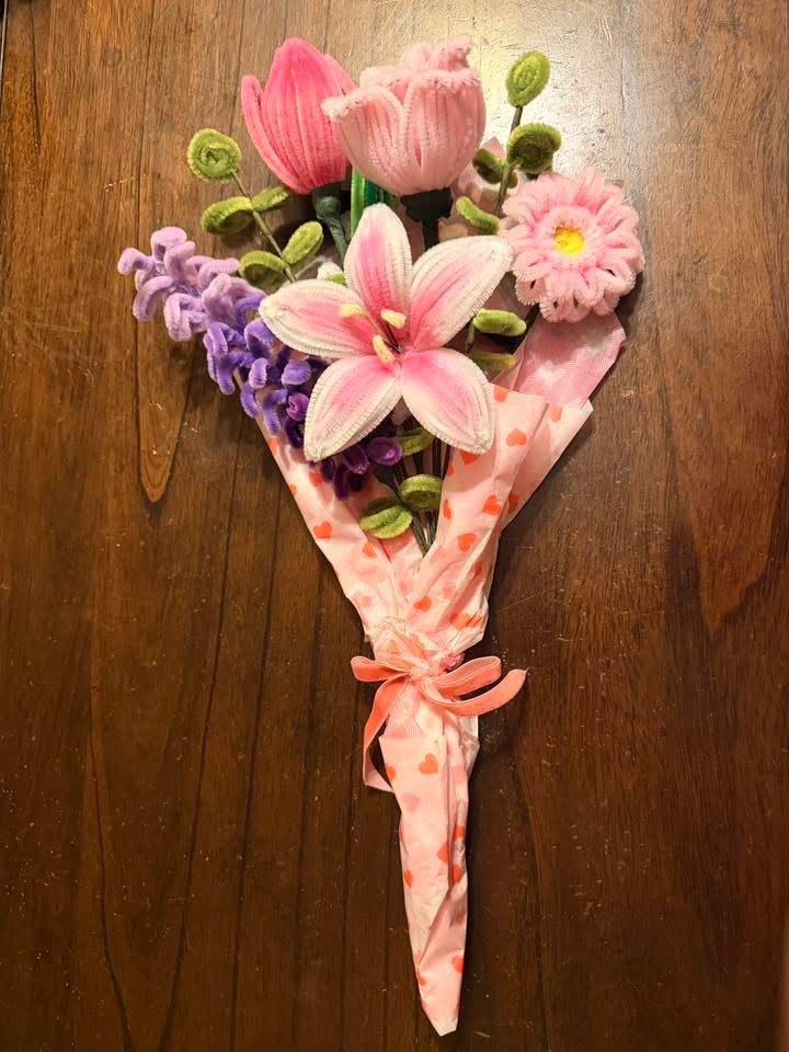 Handmade pipe cleaner floral arrangement by Emily Jordan — Wild Ginger Creations